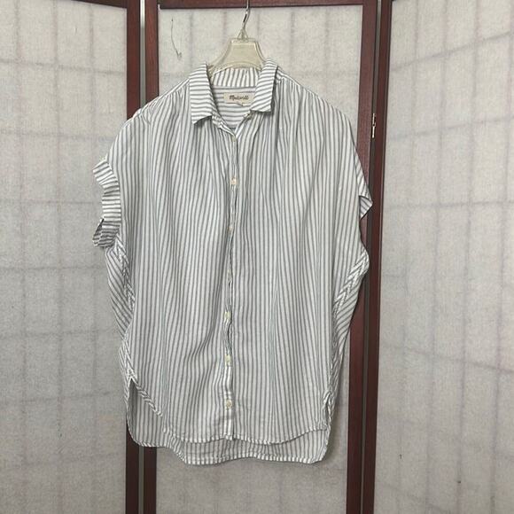 MADEWELL CENTRAL SHIRT‎ IN DALTON STRIPE BLOUSE SIZE M - Picture 1 of 4